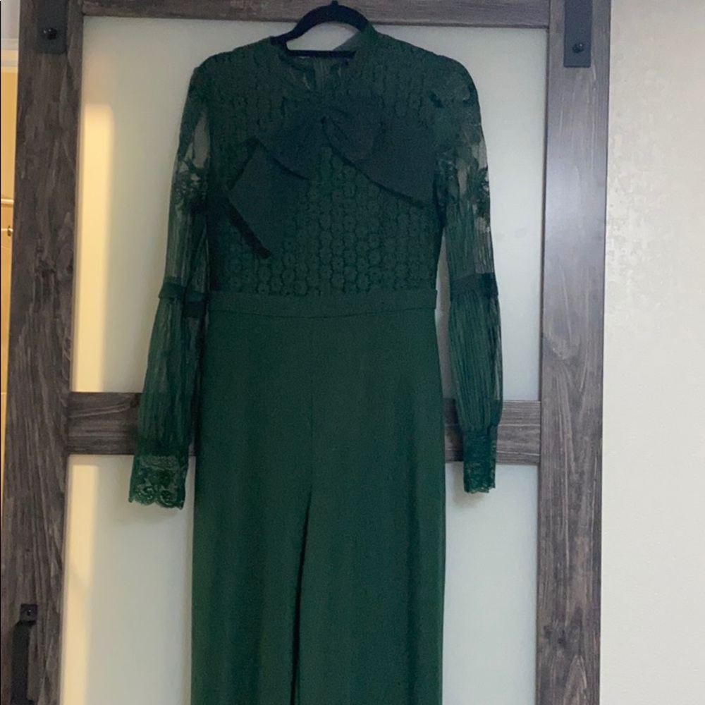 Emerald Green jumpsuit with lace detail